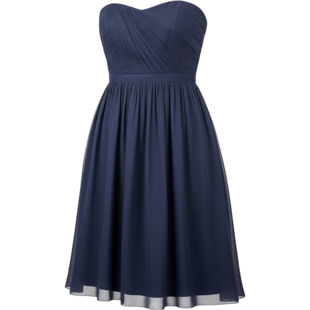 J Crew Mindy Silk Chiffon Strapless Dress Womens Sz 14 Navy Blue Bridesmaid NWT